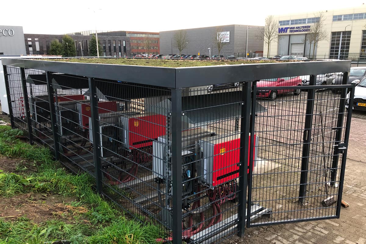Sedumdak voor fietsenstalling