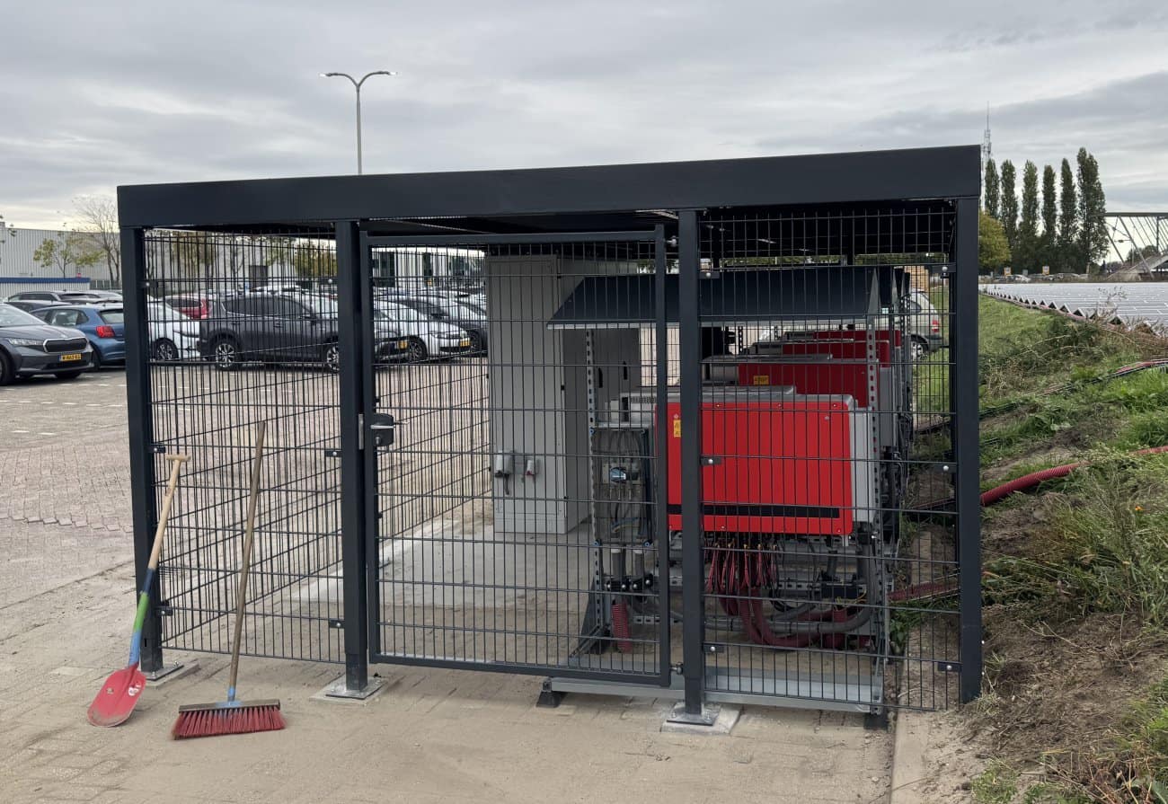Voetplaten van een fietsenstalling